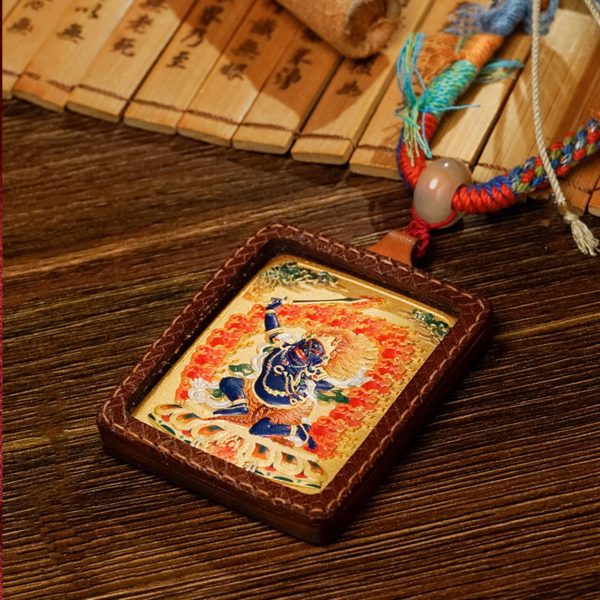 Mysterious gifts Hand-Painted Thangka Embossed Pendant Necklace