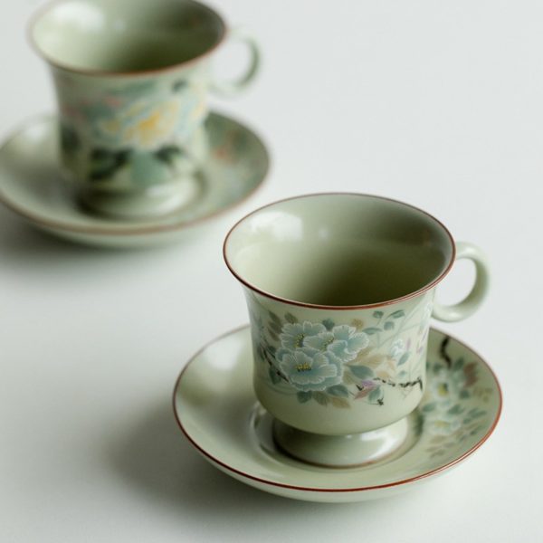 Mysterious gifts Ru Kiln Handmade Ceramic Coffee Cup and Saucer