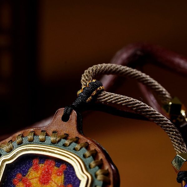 Mysterious gifts Tibetan Handmade Gemstone Thangka Buddha Pendant Necklace
