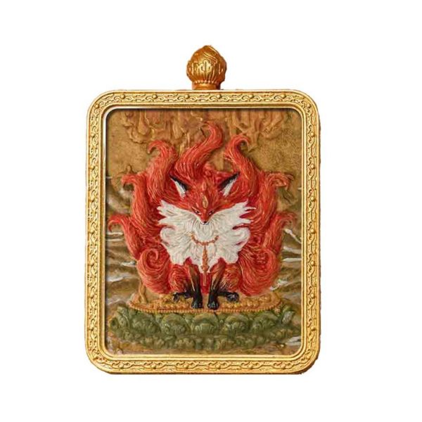 Mysterious gifts Hand-Painted 3D Thangka Brass Buddha Pendant Necklace (Gawu Box)