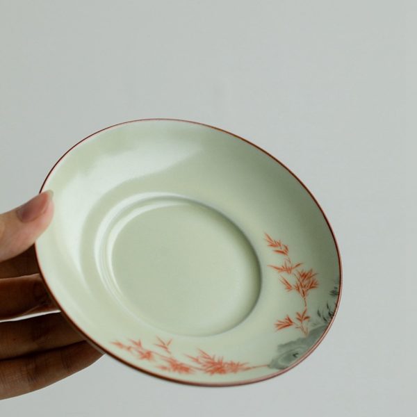 Mysterious gifts Ru Kiln Handmade Ceramic Coffee Cup and Saucer