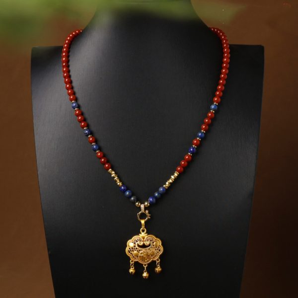 Carnelian & Lapis Lazuli Thangka Pendant Replacement Chain