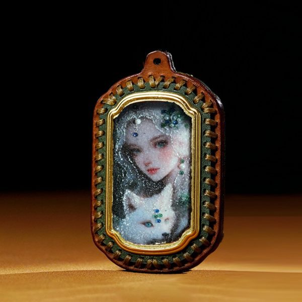 Mysterious gifts Tibetan Handmade Gemstone Thangka Buddha Pendant Necklace