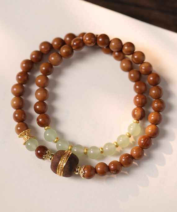 Jade & Agate Bodhi Mala Bracelet