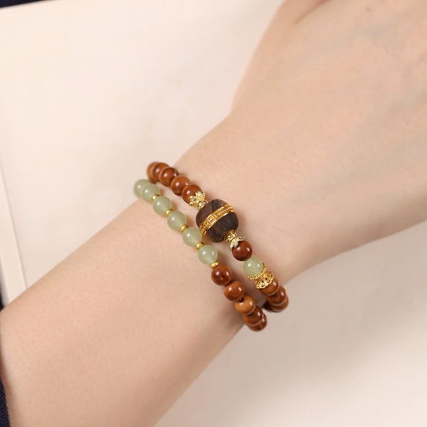 Jade & Agate Bodhi Mala Bracelet