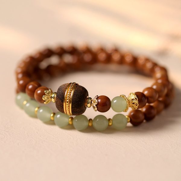 Jade & Agate Bodhi Mala Bracelet