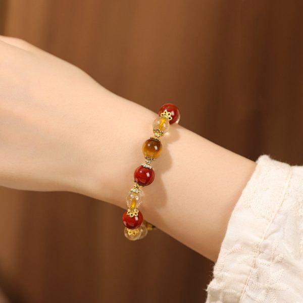Natural Citrine & Red Agate Bracelet
