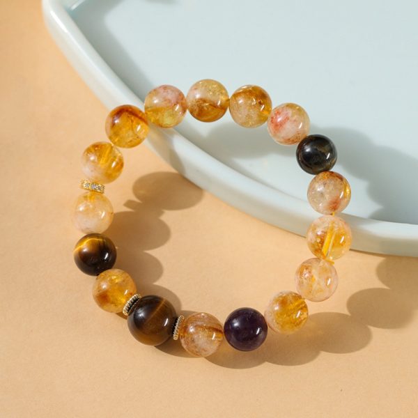Natural Citrine & Tiger’s Eye Bracelet
