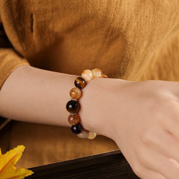 Natural Citrine & Tiger’s Eye Bracelet