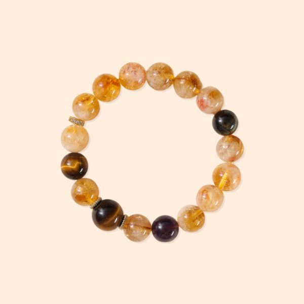Natural Citrine & Tiger’s Eye Bracelet