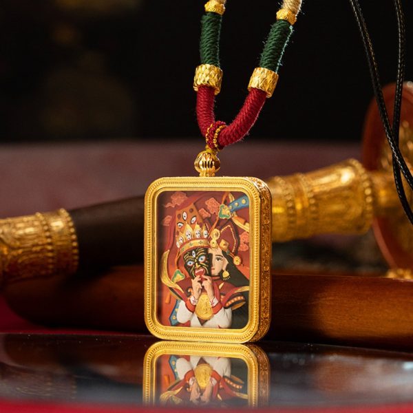 Tibetan Buddha Thangka Pendant Necklace