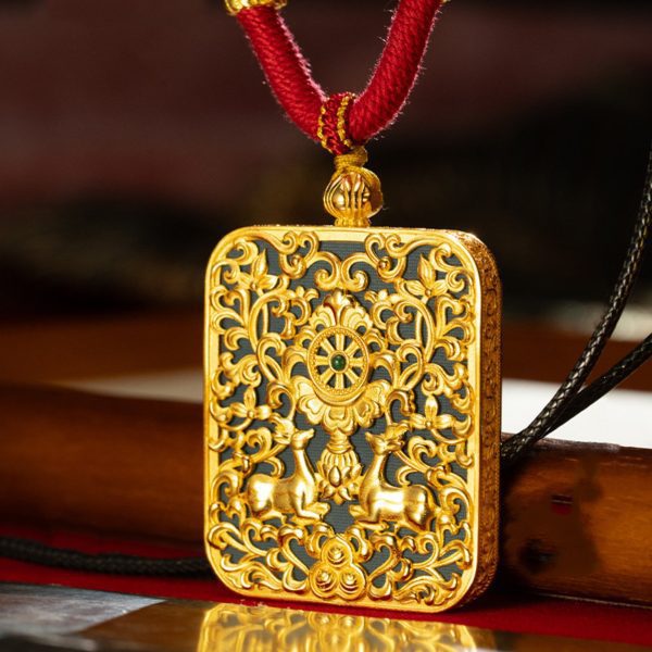 Tibetan Buddha Thangka Pendant Necklace