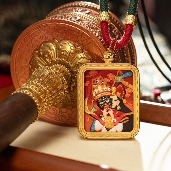 Tibetan Buddha Thangka Pendant Necklace