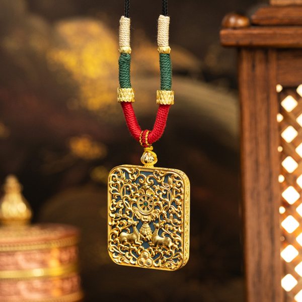 Tibetan Buddha Thangka Pendant Necklace