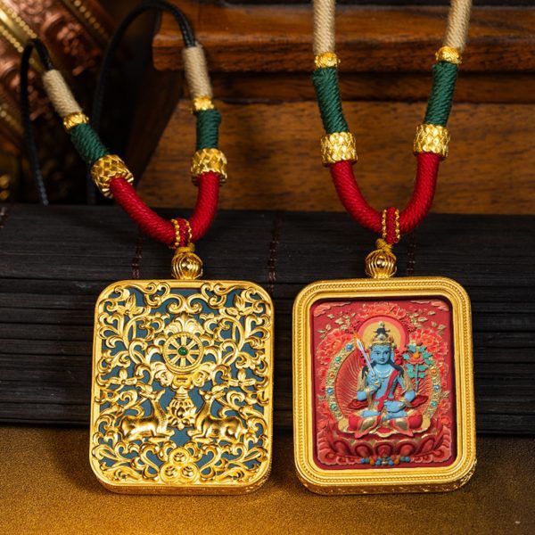Tibetan Buddha Thangka Pendant Necklace