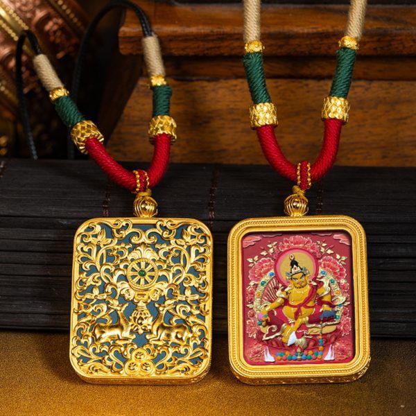 Tibetan Buddha Thangka Pendant Necklace