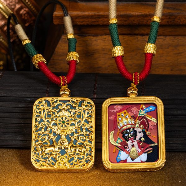 Tibetan Buddha Thangka Pendant Necklace