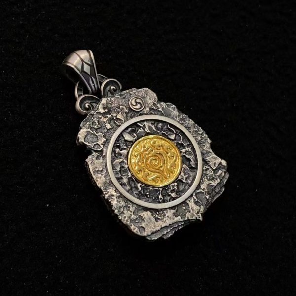 Tibetan Chitipati Silver Amulet Pendant
