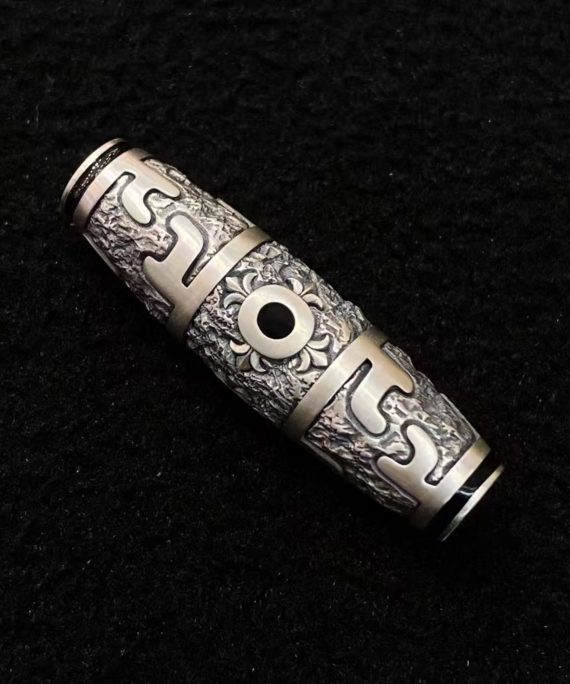 Tibetan Cloisonné Padmasambhava Ritual Dzi Amulet Pendant