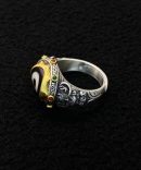 Tibetan Garuda Dzi Silver Ring