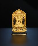 Tibetan Hand-Carved Green Tara Silver Shrine Statue