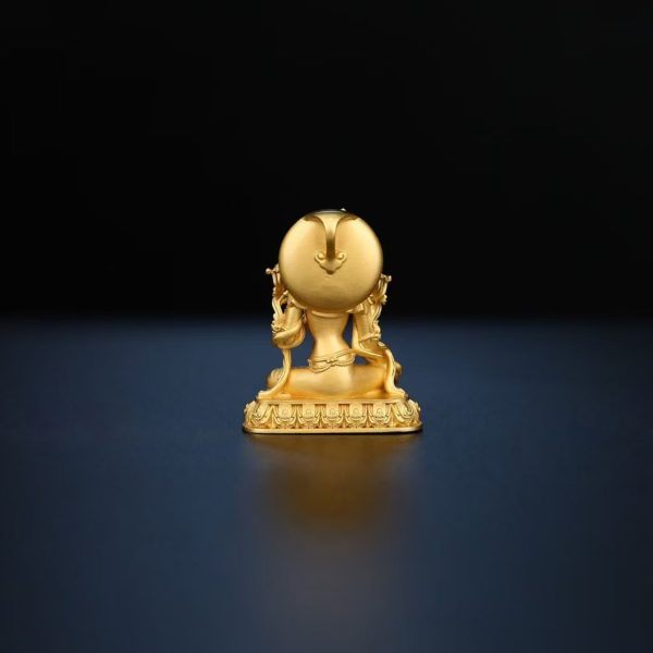 Tibetan Hand-Carved Green Tara Silver Shrine Statue