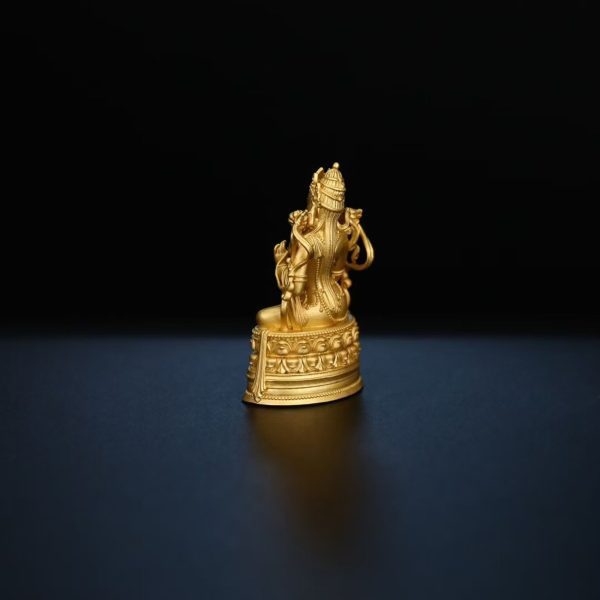 Tibetan Hand-Carved Green Tara Silver Shrine Statue
