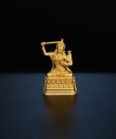 Tibetan Hand-Carved Manjushri Silver Shrine Statue