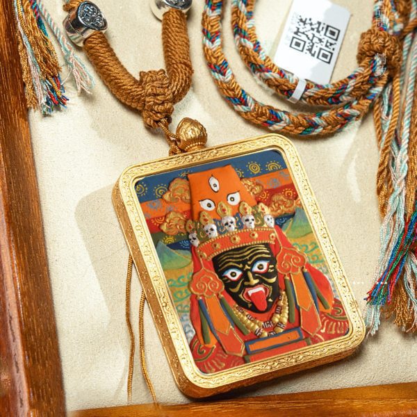 Tibetan Hand-Painted Buddha Thangka Necklace