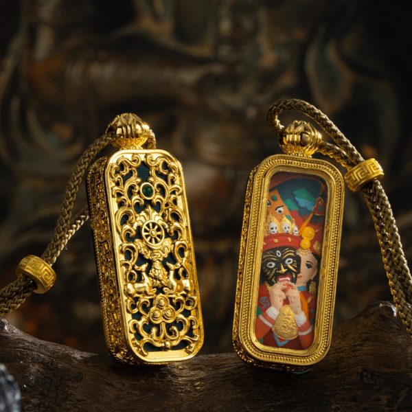Tibetan Hand-Painted Thangka Buddha Pendant Necklace