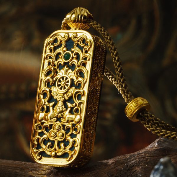 Tibetan Hand-Painted Thangka Buddha Pendant Necklace