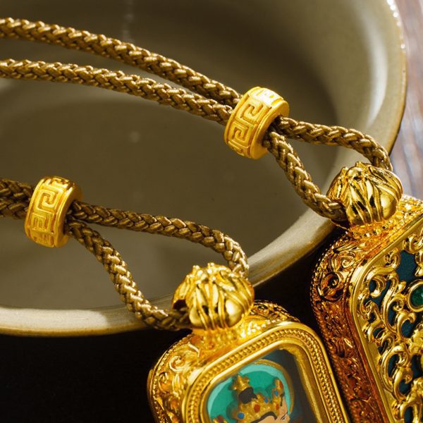 Tibetan Hand-Painted Thangka Buddha Pendant Necklace