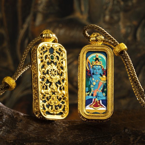 Tibetan Hand-Painted Thangka Buddha Pendant Necklace