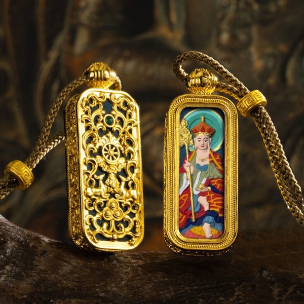 Tibetan Hand-Painted Thangka Buddha Pendant Necklace