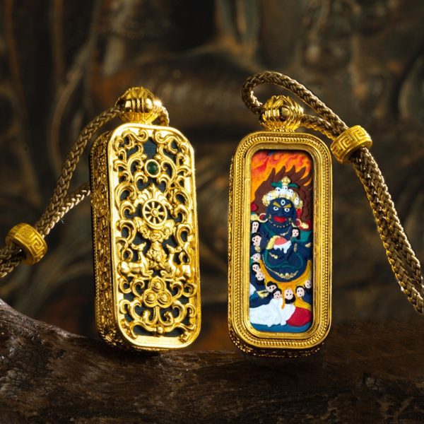 Tibetan Hand-Painted Thangka Buddha Pendant Necklace