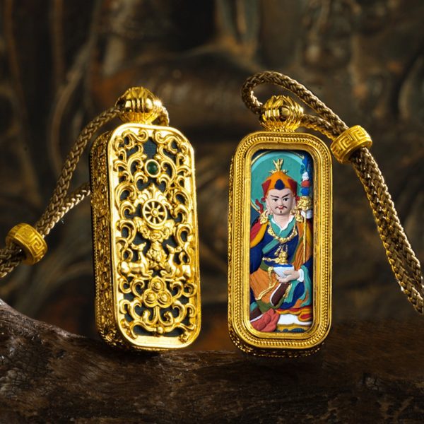 Tibetan Hand-Painted Thangka Buddha Pendant Necklace