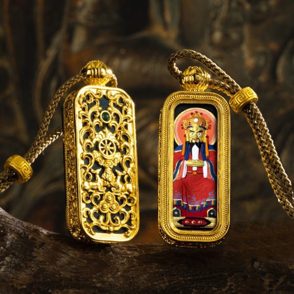 Tibetan Hand-Painted Thangka Buddha Pendant Necklace