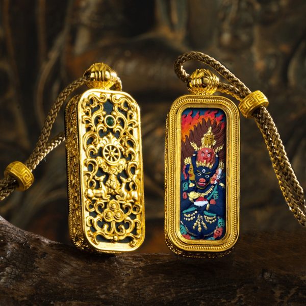 Tibetan Hand-Painted Thangka Buddha Pendant Necklace