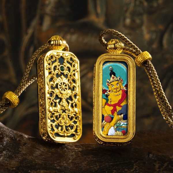 Tibetan Hand-Painted Thangka Buddha Pendant Necklace