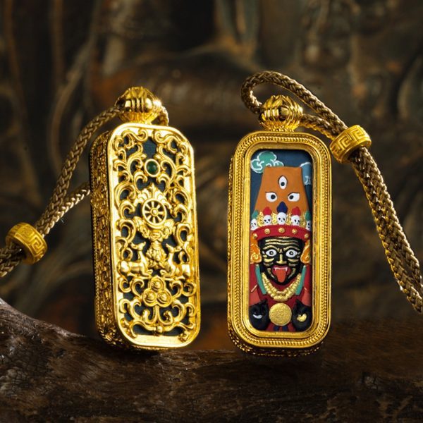 Tibetan Hand-Painted Thangka Buddha Pendant Necklace