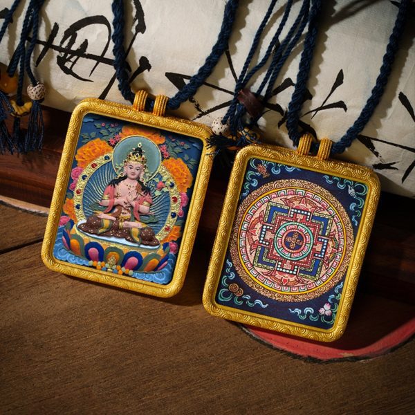 Tibetan Hand-Painted Zodiac Guardian Buddha Gawu Pendant Necklace