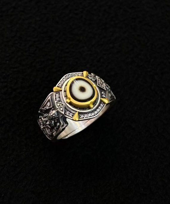Tibetan Handcrafted Marici Dzi Silver Ring
