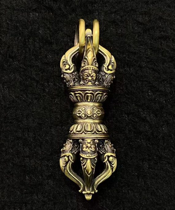 Tibetan Handmade Brass Vajra Amulet Necklace