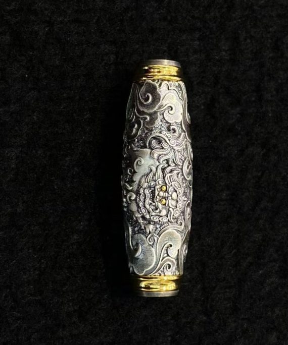 Tibetan Handmade Sterling Silver Snow Lion Amulet Necklace