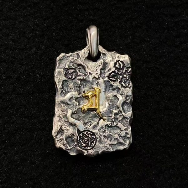 Tibetan Mahakala Silver Amulet Pendant