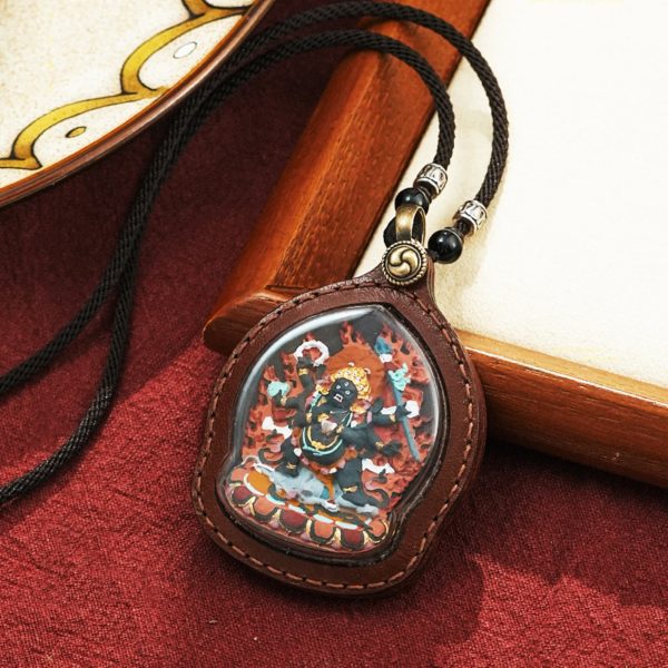 Tibetan Mahakala Thangka Gawu Box Amulet Necklace