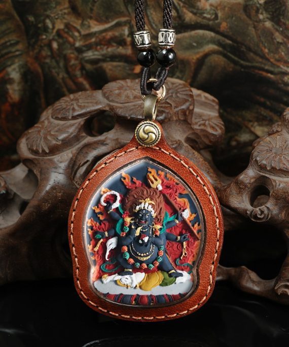 Tibetan Mahakala Thangka Gawu Box Amulet Necklace