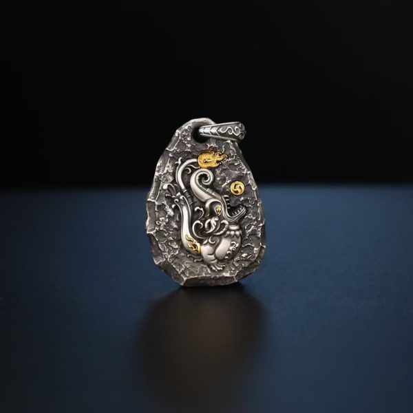 Tibetan Makara Silver Pendant Necklace