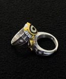 Tibetan Mandala Dzi Silver Ring