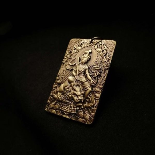 Tibetan Manjushri Brass Pendant Necklace